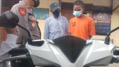 Residivis pencuri motor dengan modus minjam motor dan menjual di Facebook. Foto : Rera Anggraini/referensirakyat.co.id