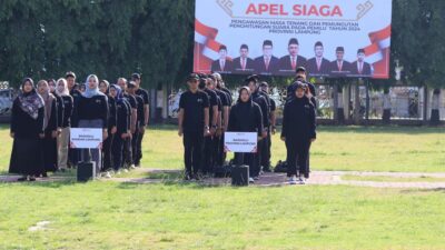 Gubernur Arinal Hadiri Apel Siaga Pengawasan Masa Tenang dan Pemungutan Penghitungan Suara pada Pemilu 2024