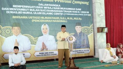 Gubernur Arinal Bersama Ribuan Masyarakat Ikuti Pengajian Akbar Memperingati Isra’ Mi’raj dan Sambut Ramadhan 1445 H Tahun 2024