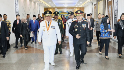 Upacara Peringatan Hari Jadi ke- 60 Provinsi Lampung di Lapangan Korpri, Kantor Pemerintah Provinsi Lampung Tahun 2024