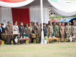 Wakili gubernur jadi irup upacara hut satpol pp dan satlinmas, sekdaprov fahrizal tekankan 3 poin penting yang harus diperhatikan satpol pp dan satlinmas di provinsi lampung Tahun 2024