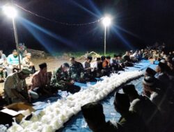 Wujud Syukur, Satgas TMMD ke-120 Kodim 0421/LS dan Warga Gelar Syukuran di Pembangunan Jalan Onderlag