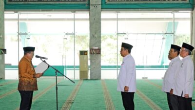 Pj. Gubernur Samsudin Kukuhkan Kepengurusan Baznas Lampung Periode 2024-2027