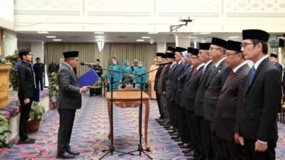 Pj. Gubernur Samsudin Lantik 12 Pejabat Pimpinan Tinggi Pratama Hasil Uji Kompetensi di Lingkungan Pemprov Lampung