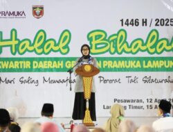Wamabida Pramuka Lampung Jihan Nurlela Hadiri Halal Bihalal Kwarda Pramuka di Lampung Timur