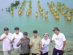 Gubernur Mirza Lakukan Penanaman Mangrove dan Pemasangan Appostrap di Pantai Pesisir Teluk Pandan