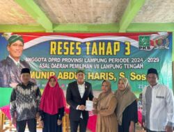 Munir Abdul Haris Gelar Reses dan Salurkan Bantuan Pendidikan di Lampung Tengah